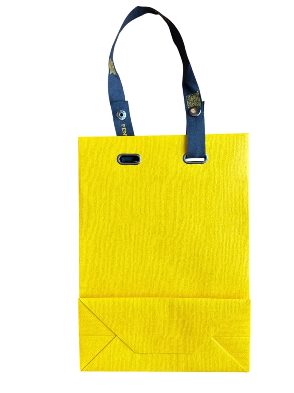 Fendi Yellow Shopper With Black Snap Handle Details - Picture 3 of 3